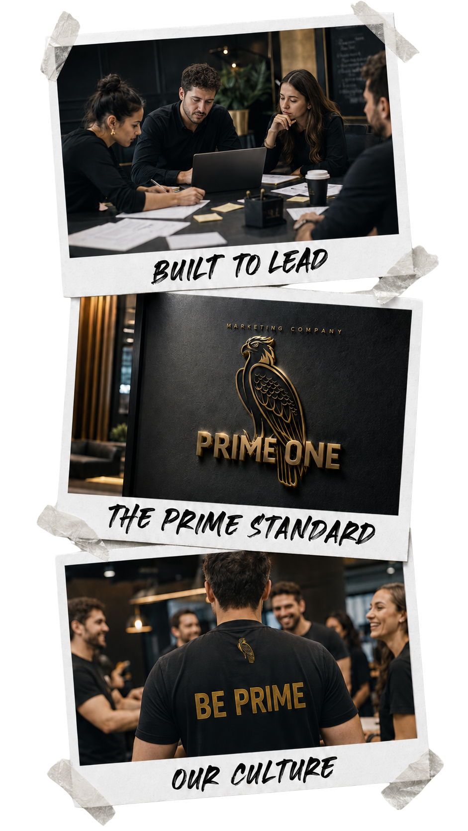 Prime One team collaborating, brand standard and culture